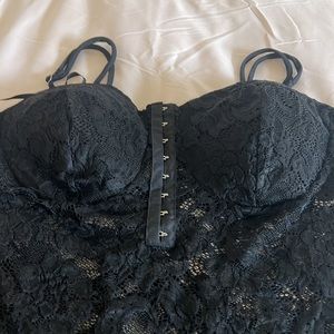 Black sexy lace bodysuit
